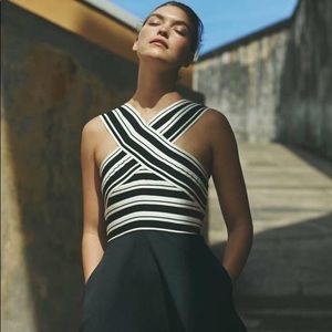 EUC ANTHROPOLOGIE Maeve Crosswise Fit & Flare Dress